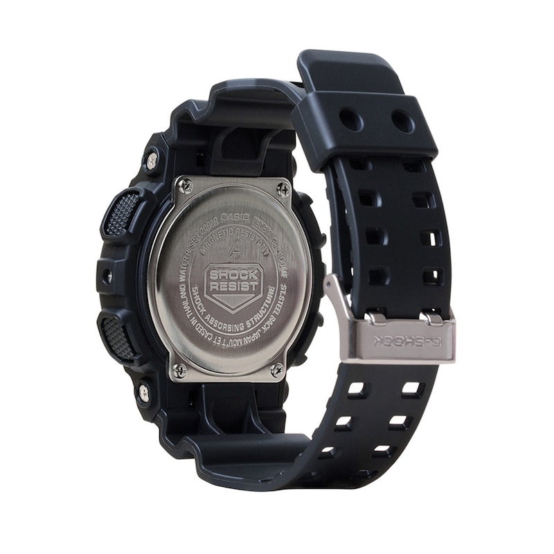 Men’s Casio G-Shock Classic Black Resin Analog Digital Watch with Fluorescent Accents (Model: GA100MF-1A)