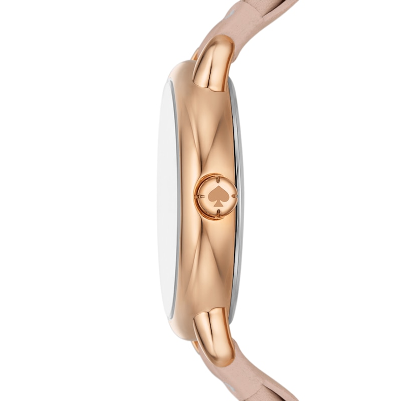 Main Image 3 of Ladies' Kate Spade Lily Avenue Rose-Tone IP Braided Leather Strap Watch with Mother-of Pearl Dial (Model: KSW1821)