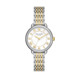 Ladies' Kate Spade Lily Avenue Two-Tone IP Watch with Mother-of Pearl Dial (Model: KSW1822)