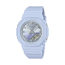 Ladies’ Casio G-Shock Blue Resin Analog Digital Watch with Silver- to Blue-Tone Dial (Model: GMAP2100SG2A)