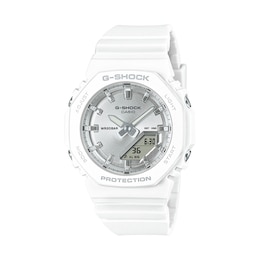 Ladies’ Casio G-Shock S Series White Resin Watch with Silver-Tone Dial (Model: GMAP2100VA7A)