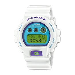 Men’s Casio G-Shock Classic White Resin Digital Watch with Retro-Colour Dial (Model: DW6900RCS-7)