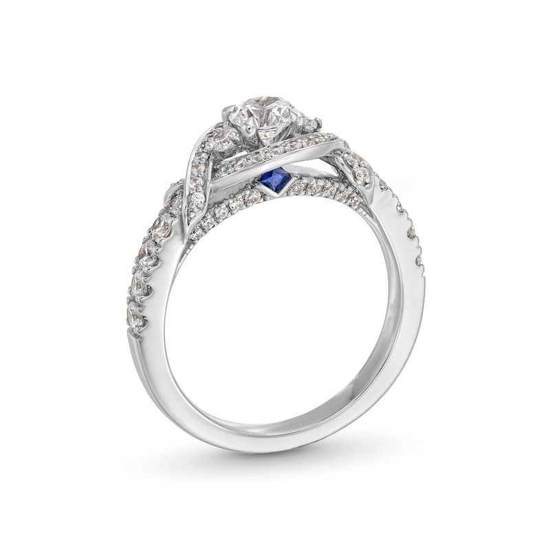 Main Image 2 of Vera Wang Love Collection 1 CT. T.W. Diamond Twist Buckle Frame Engagement Ring in 14K White Gold