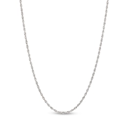 1.8mm Glitter Rope Chain Necklace in Solid 14K White Gold - 18&quot;