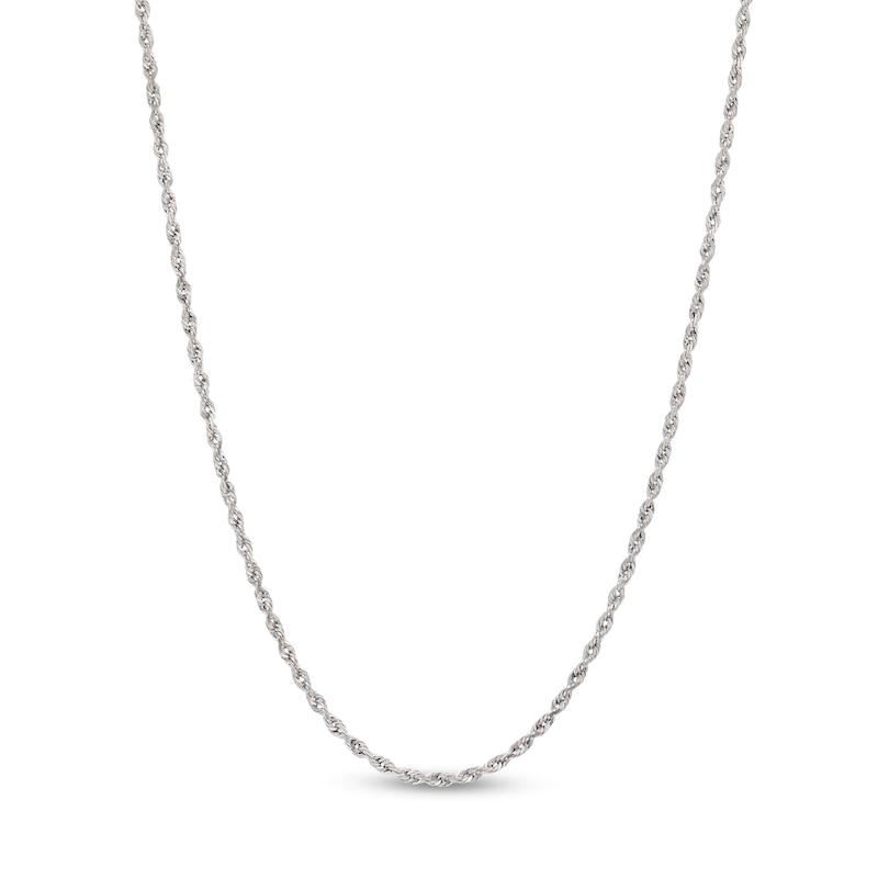 Main Image 1 of 1.8mm Glitter Rope Chain Necklace in Solid 14K White Gold - 18&quot;