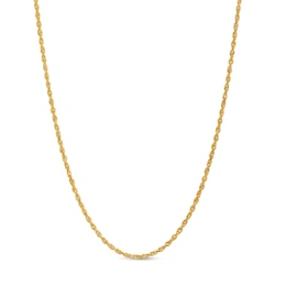 1.8mm Glitter Rope Chain Necklace in Solid 14K Gold - 18&quot;