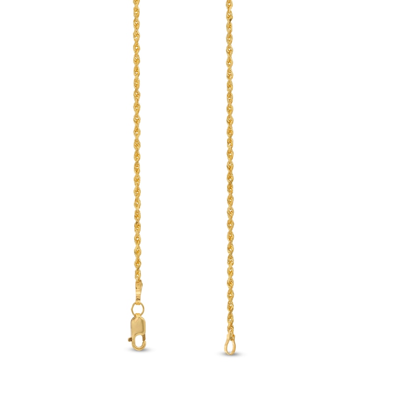 Main Image 3 of 1.8mm Glitter Rope Chain Necklace in Solid 14K Gold - 18&quot;