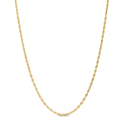 1.8mm Glitter Rope Chain Necklace in Solid 14K Gold - 22&quot;