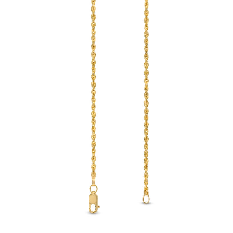 Main Image 3 of 1.8mm Glitter Rope Chain Necklace in Solid 14K Gold - 22&quot;