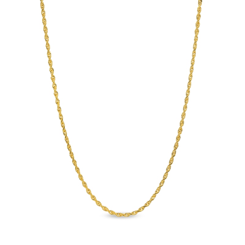 Main Image 1 of 2.4mm Diamond-Cut Glitter Rope Chain Necklace in Solid 14K Gold - 18&quot;