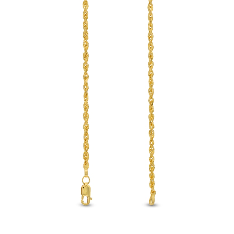 Main Image 3 of 2.4mm Diamond-Cut Glitter Rope Chain Necklace in Solid 14K Gold - 18&quot;