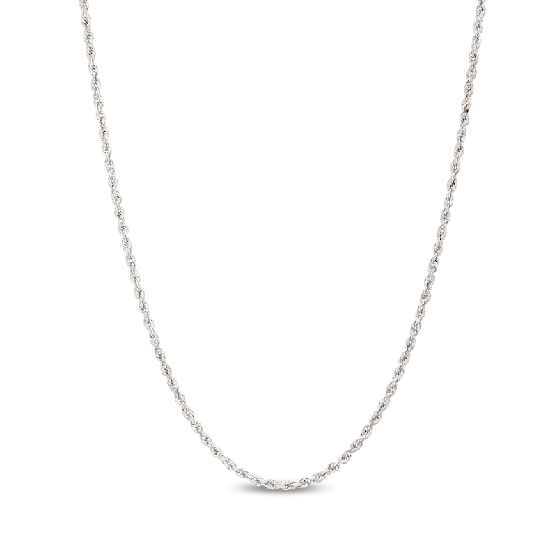 Main Image 1 of 1.8mm Glitter Rope Chain Necklace in Solid 14K White Gold - 20&quot;