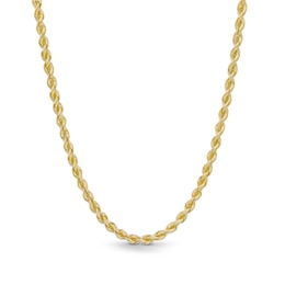 3.0mm Silk Rope Chain Necklace in Solid 14K Gold - 24”