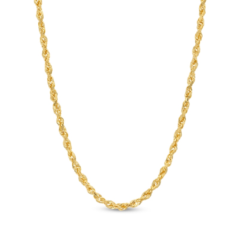 Main Image 1 of 3.0mm Glitter Rope Chain Necklace in Solid 14K Gold - 20&quot;