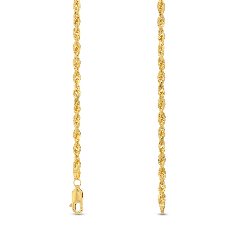 Main Image 3 of 3.0mm Glitter Rope Chain Necklace in Solid 14K Gold - 20&quot;