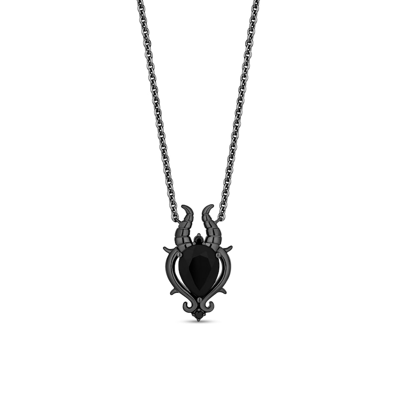 Main Image 3 of Enchanted Disney Villains Maleficent Onyx and Black Diamond Horn Necklace and Bolo Bracelet Set in Sterling Silver