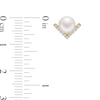 Thumbnail Image 3 of 6.5mm Cultured Mabe Pearl and 1/10 CT. T.W. Diamond Chevron Stud Earrings in 10K Gold