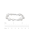 Thumbnail Image 4 of 5.0-9.0mm Freshwater Cultured Pearl Station Bracelet in 10K White Gold-7.25&quot;