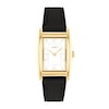 Thumbnail Image 1 of Ladies' Coach Reese Gold-Tone IP Black Leather Strap Watch with Rectangular White Dial (Model: 14504312)