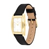 Thumbnail Image 2 of Ladies' Coach Reese Gold-Tone IP Black Leather Strap Watch with Rectangular White Dial (Model: 14504312)