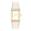 Thumbnail Image 1 of Ladies' Coach Reese Gold-Tone IP White Leather Strap Watch with Rectangular White Dial (Model: 14504314)