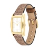 Thumbnail Image 2 of Ladies' Coach Reese Gold-Tone IP Brown Leather Strap Watch with Rectangular White Dial (Model: 14504355)