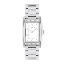 Ladies' Coach Reese Crystal Accent Watch with Rectangular White Dial (Model: 14504315)