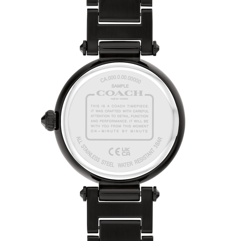 Ladies' Coach Cary Crystal Accent Black IP Watch with Black Dial (Model: 14504269)