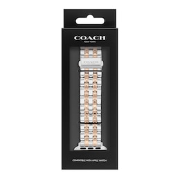 Ladies' Coach Apple Watch Straps Two-Tone Interchangeable Replacement Band Smart Watch Attachment (Model: 14700244)