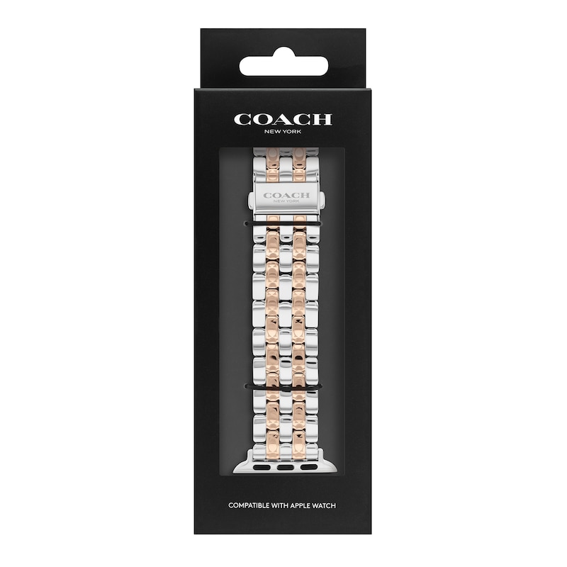 Main Image 1 of Ladies' Coach Apple Watch Straps Two-Tone Interchangeable Replacement Band Smart Watch Attachment (Model: 14700244)