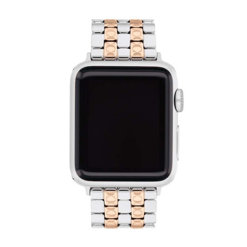 Main Image 2 of Ladies' Coach Apple Watch Straps Two-Tone Interchangeable Replacement Band Smart Watch Attachment (Model: 14700244)