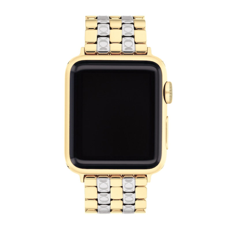 Ladies' Coach Apple Watch Straps Two-Tone Interchangeable Replacement Band Smart Watch Attachment (Model: 14700245)