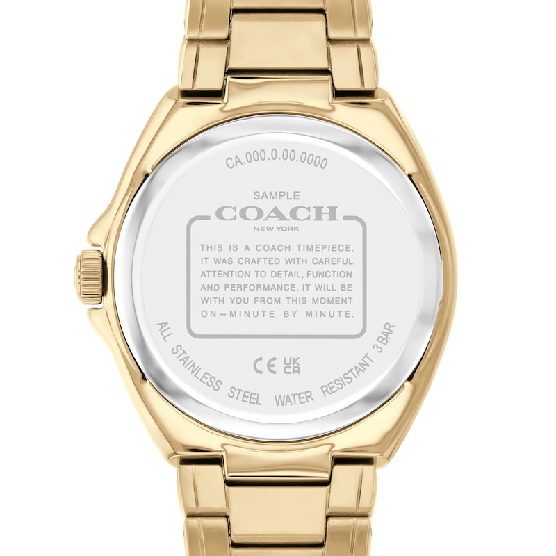 Main Image 3 of Men's Coach Jackson Crystal Accent Gold-Tone IP Watch with Black Dial (Model: 14602694)