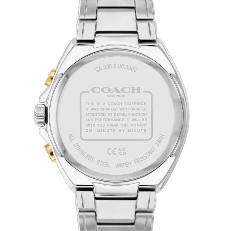 Main Image 3 of Men's Coach Jackson Two-Tone IP Chronograph Watch with Black Dial (Model: 14602682)