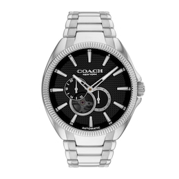 Men's Coach Jackson Chronograph Watch with Black Skeleton Dial (Model: 14602695)