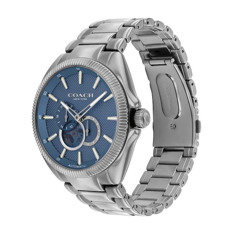 Main Image 2 of Men's Coach Jackson Grey IP Chronograph Watch with Blue Skeleton Dial (Model: 14602700)