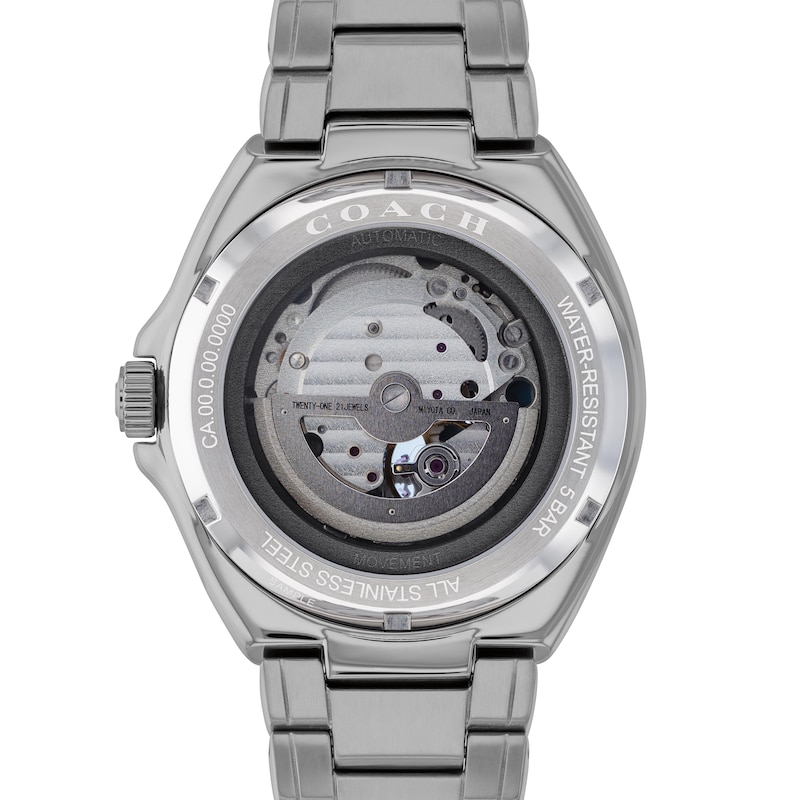 Main Image 3 of Men's Coach Jackson Grey IP Chronograph Watch with Blue Skeleton Dial (Model: 14602700)