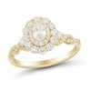 Thumbnail Image 1 of 1 CT. T.W. Oval Diamond Double Frame Twist Shank Engagement Ring in 14K Gold