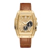 Thumbnail Image 1 of Men’s JBW Echelon 1/8 CT. T.W. Certified Diamond Chronograph Leather Strap Watch with Gold-Tone Tonneau Dial (Model: J6379F)