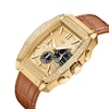 Thumbnail Image 2 of Men’s JBW Echelon 1/8 CT. T.W. Certified Diamond Chronograph Leather Strap Watch with Gold-Tone Tonneau Dial (Model: J6379F)