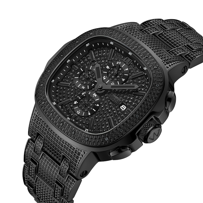 Main Image 2 of Men’s JBW Heist 1/10 CT. T.W. Black Certified Diamond Chronograph Watch with Square Black Dial (Model: J6380E)