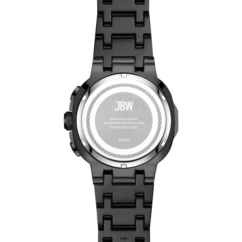 Main Image 3 of Men’s JBW Heist 1/10 CT. T.W. Black Certified Diamond Chronograph Watch with Square Black Dial (Model: J6380E)