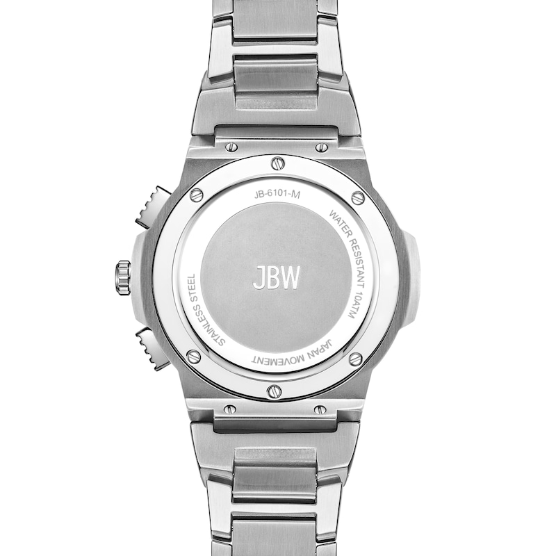 Men’s JBW Saxon 1/15 CT. T.W. Certified Diamond Chronograph Watch with Blue Mother-of-Pearl Dial (Model: JB-6101-M)