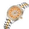 Thumbnail Image 1 of Ladies’ JBW Mondrian 34 1/15 CT. T.W. Certified Diamond and Crystal Accent Two-Tone Watch with Orange Dial (Model: J6388F)