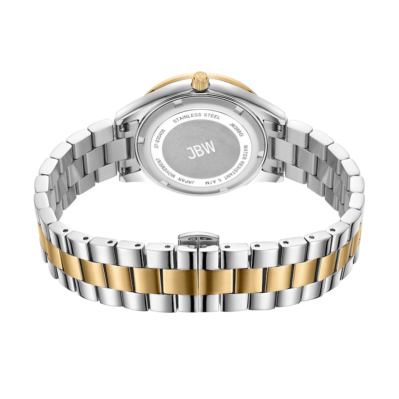 Main Image 3 of Ladies’ JBW Mondrian 34 1/15 CT. T.W. Certified Diamond and Crystal Accent Two-Tone Watch with Black Dial (Model: J6388G)