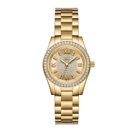 Ladies’ JBW Mondrian 34 1/15 CT. T.W. Certified Diamond and Crystal 18K Gold Plate Watch with Gold-Tone Dial (Model: J6391A)