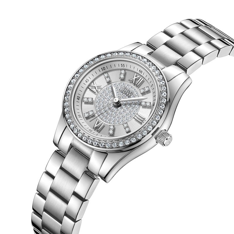 Main Image 2 of Ladies’ JBW Mondrian 34 1/15 CT. T.W. Certified Diamond and Crystal Accent Watch with Silver-Tone Dial (Model: J6391B)