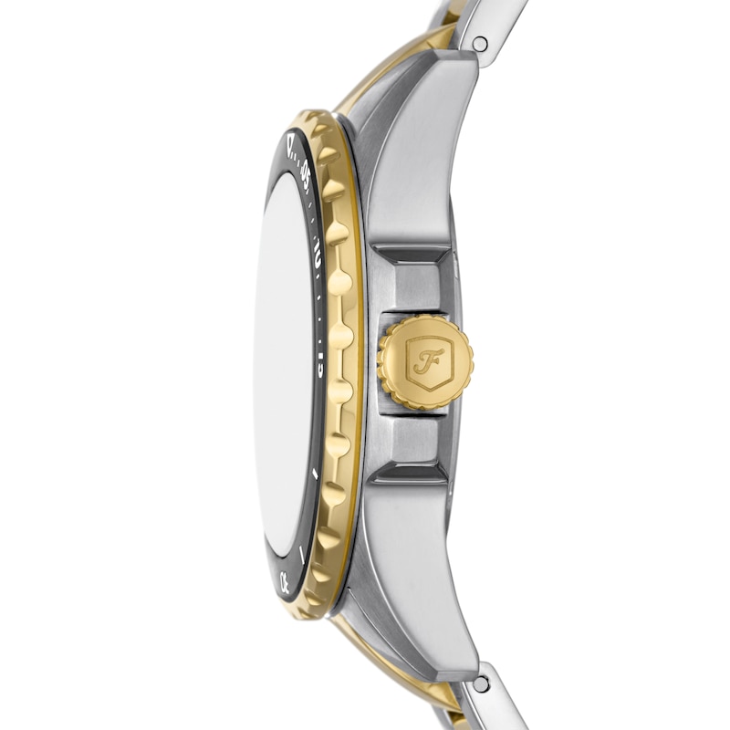 Main Image 3 of Ladies’ Fossil Blue Dive Crystal Accent Two-Tone IP Watch with Black Dial (Model: ES5349)