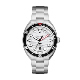 Men’s Fossil Breaker Watch with Patterned White Dial (Model: FS6063)