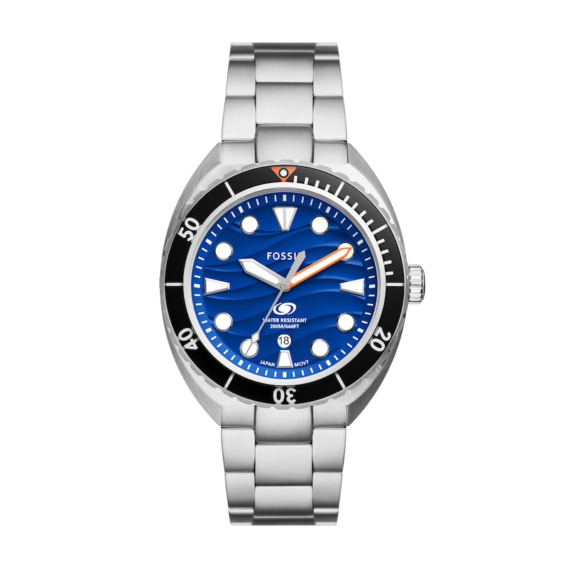 Main Image 1 of Men’s Fossil Breaker Watch with Patterned Blue Dial (Model: FS6064)